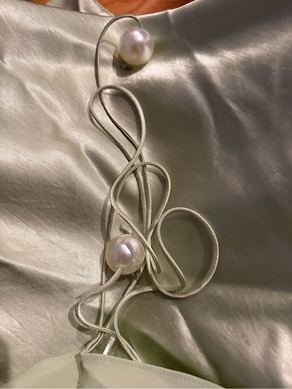 LA VIERGE satin crystal pearl halter dress